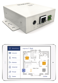 theServa S110 - theServa S110 ist eine leistungsfähige KNX-Visualisierung zur Licht-, Sonnenschutz und Raumklimasteuerung
                                    per Smartphone und Tablet-PC