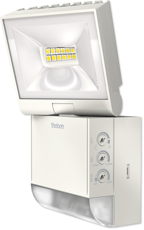 theLeda S LED-Strahler mit Bewegungsmelder von Theben mit über 840 Lumen und Schutzklasse IP 55