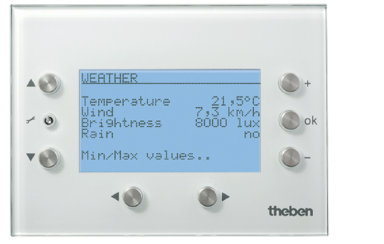 Wettervorhersagen auf dem KNX-Multifunktionsdisplay VARIA